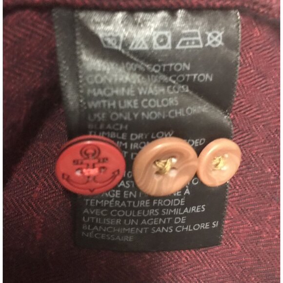 CPO PROVISIONS Mens XL/TG Button Down Long Sleeve Red Cotton Shirt - Picture 8 of 9